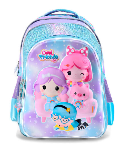 Mochila Footy Cool Friends Multi Termoformada 3D Lila