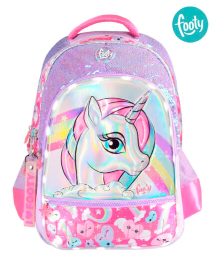 Mochila Footy Unicornio Led 18