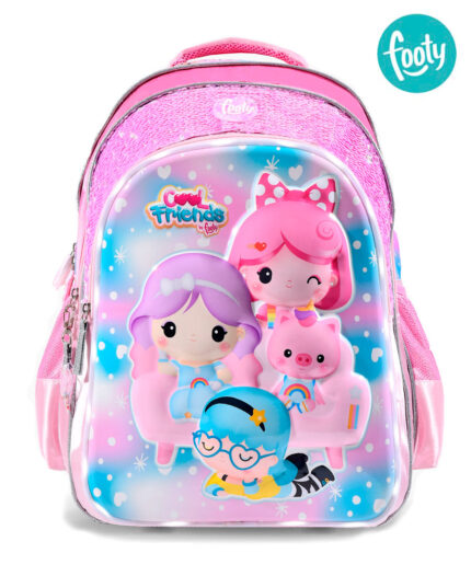 Mochila Footy Cool Friends Multi Termoformada 3D Rosa