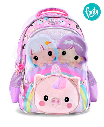 Mochila Footy Cool Friends Rainbow Piggy Lila
