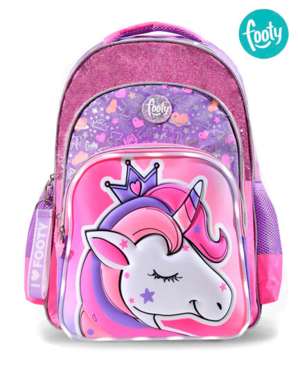 Mochila Footy Luz Queen Unicornio Lila