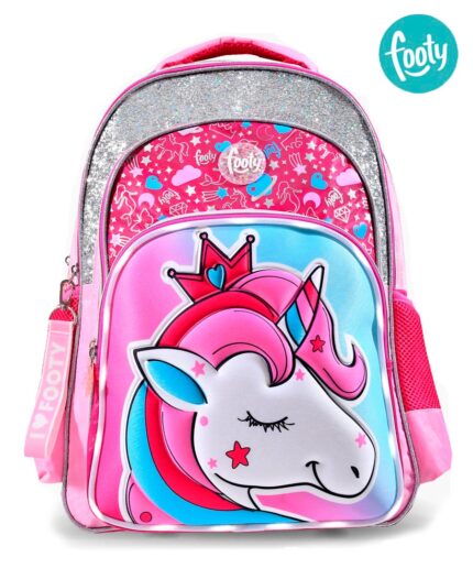 Mochila Footy Luz Queen Unicornio Rosa