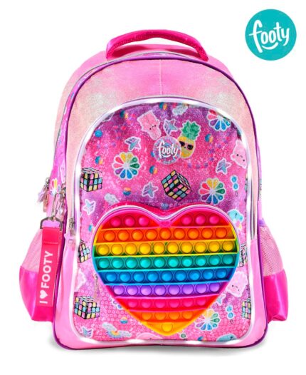 Mochila Footy Pop It Heart Rosa