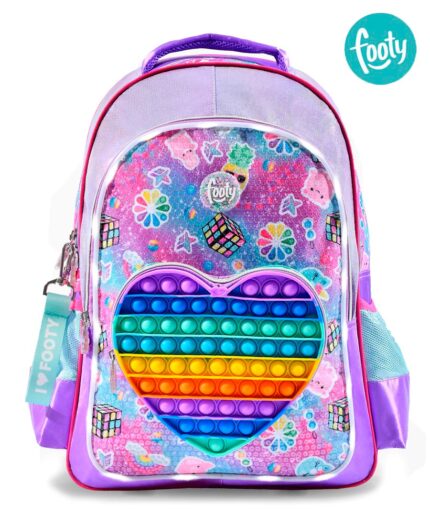 Mochila Footy Pop It Heart Lila