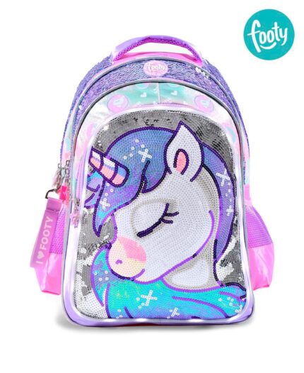 Mochila Footy Shiny Unicorn Lentejuelas Lila