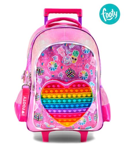Mochila Footy Pop It Heart Rosa