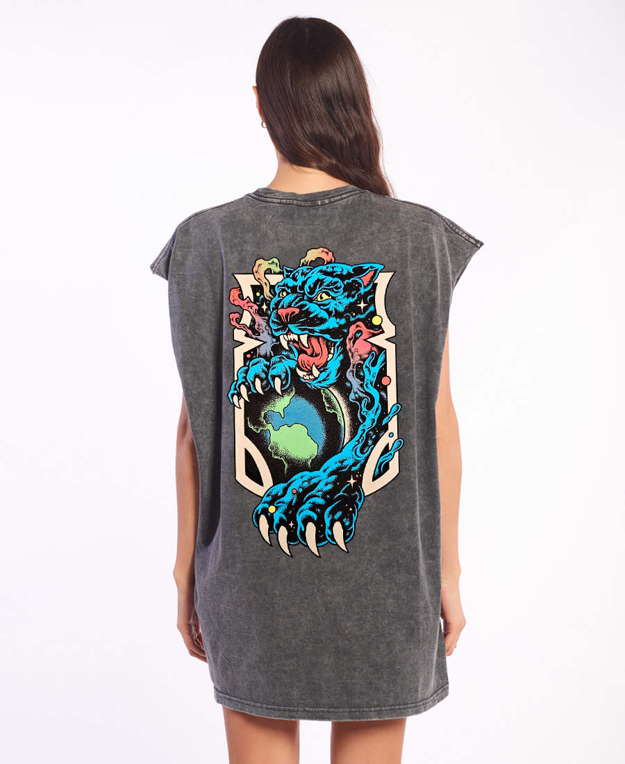 Vestido Santa Cruz Asta Space Cat Dress Girl