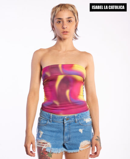 Top Isabel La Católica Strapless Print