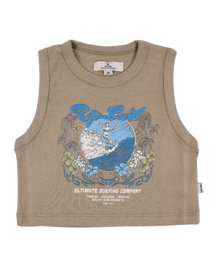 Remera  Rip Curl Crop Caribbean Ribb