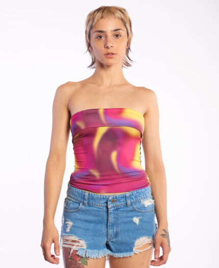 Top Isabel La Católica Strapless Print