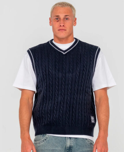 Sweater Rusty Neff V Ribbed Cable Knit