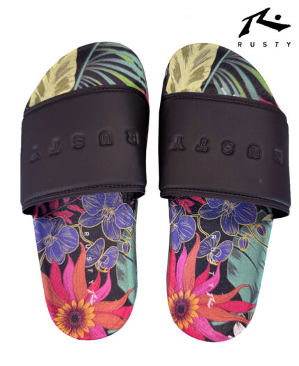 Ojotas Rusty Black Beach Palm