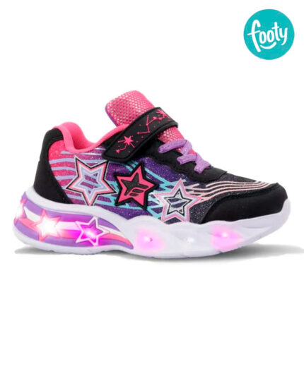 Zapatilla Footy Multistar Negra con Luz