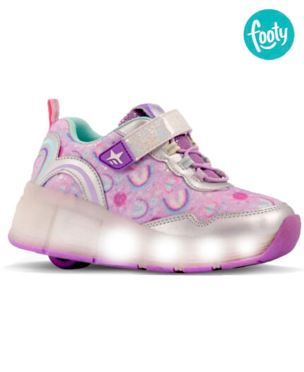 Zapatillas Footy Roller Arcoiris Con Luz